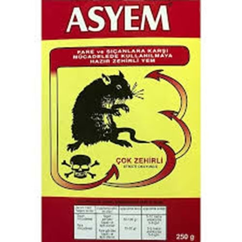 ASYEM ZEHİRLİ FARE YEMİ 250GR