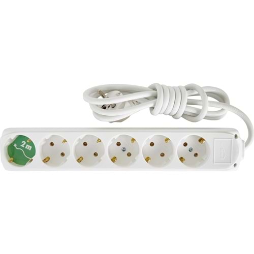 ALMERA UZATMA 6LI TOPRAKLI PRİZ 2MT