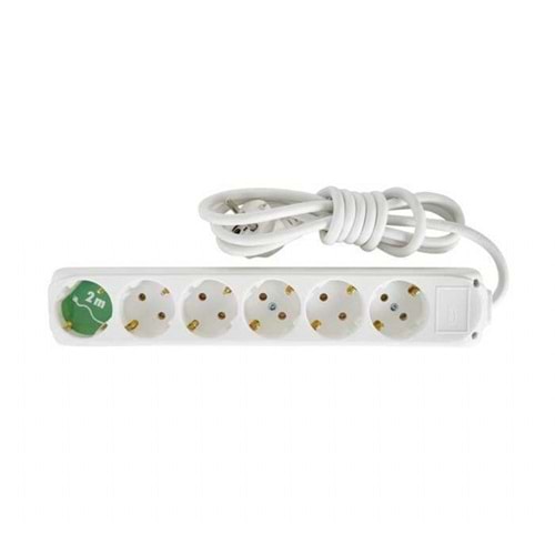 ALMERA UZATMA 6LI ANAHTARLI TOPRAKLI PRİZ 2MT