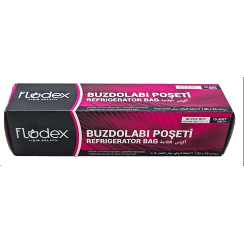 FLODEX BÜYÜK BOY BUZDOLABI POŞETİ 15 ADET