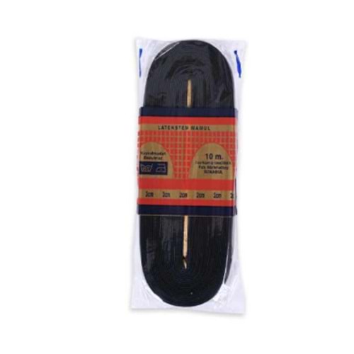 KEMER 2,CM PAÇA LASTİĞİ SİYAH 10MT