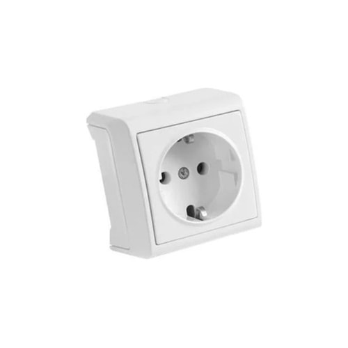 ALMERA BATI SIVA ÜSTÜ TOPRAKLI PRİZ BX10