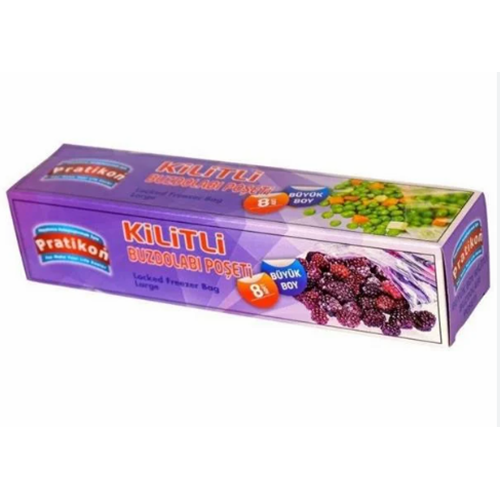 PRATİKON 8Lİ KİLİTLİ BÜYÜK BOY BUZDOLABI POŞETİ KL100