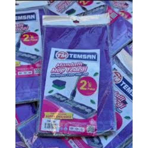 TEMSAN MİCROFİBER HAVLU 2Lİ MANDALLI MOP YEDEĞİ