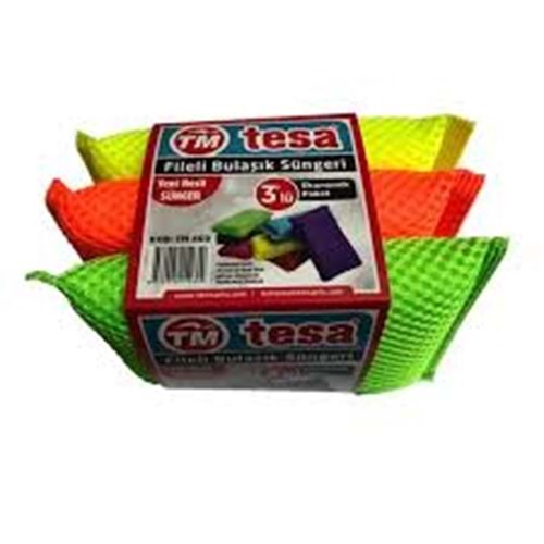 TESA TM-460 3LÜ FİLELİ BULAŞIK SÜNGERİ BX15