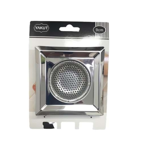 YAKUT PASLANMAZ KARE LAVABO SÜZGEÇİ 9CM BX12