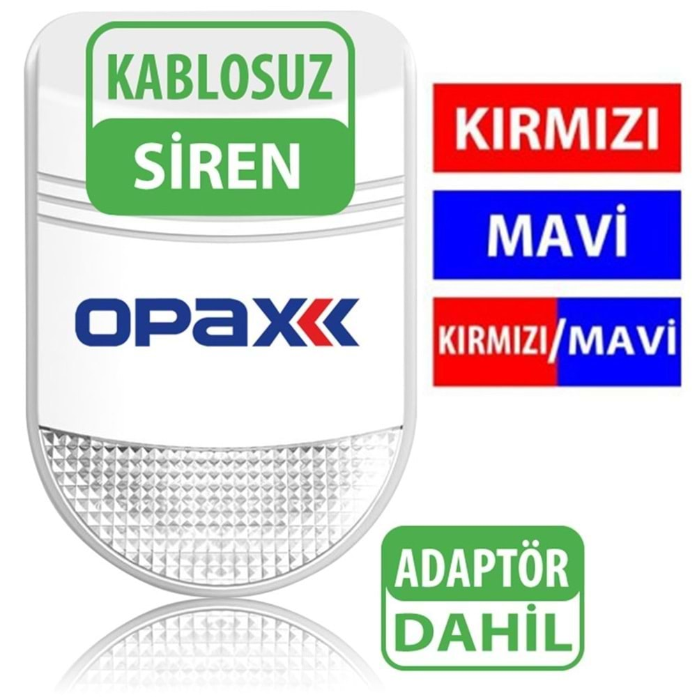 OPAX BGR-09 KABLOSUZ HARİCİ SİREN /MESAFE ARTIRICI /REPEATER ADAPTÖR DAHİL