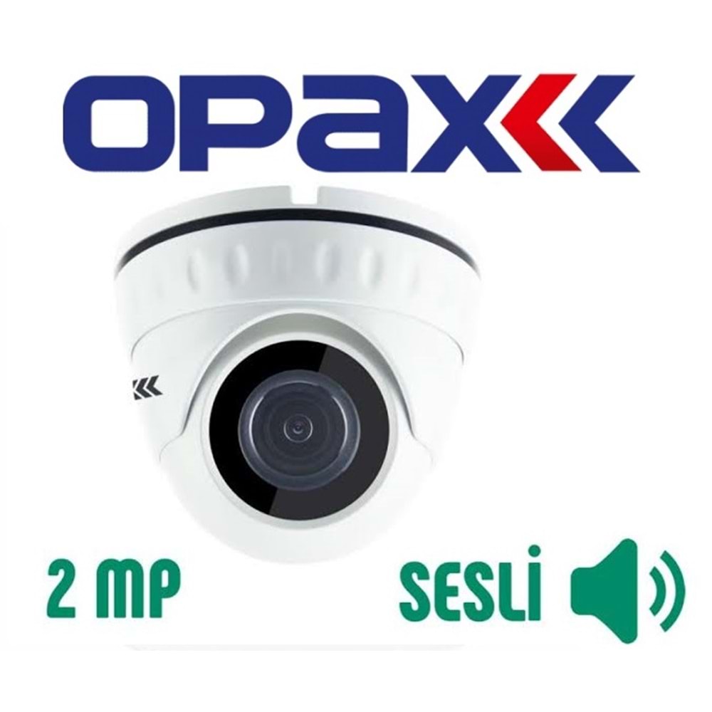 OPAX 1104 2 MP 1080P STARVIS / STARLIGHT IP 3.6MM H264 / H265 DOME KAMERA