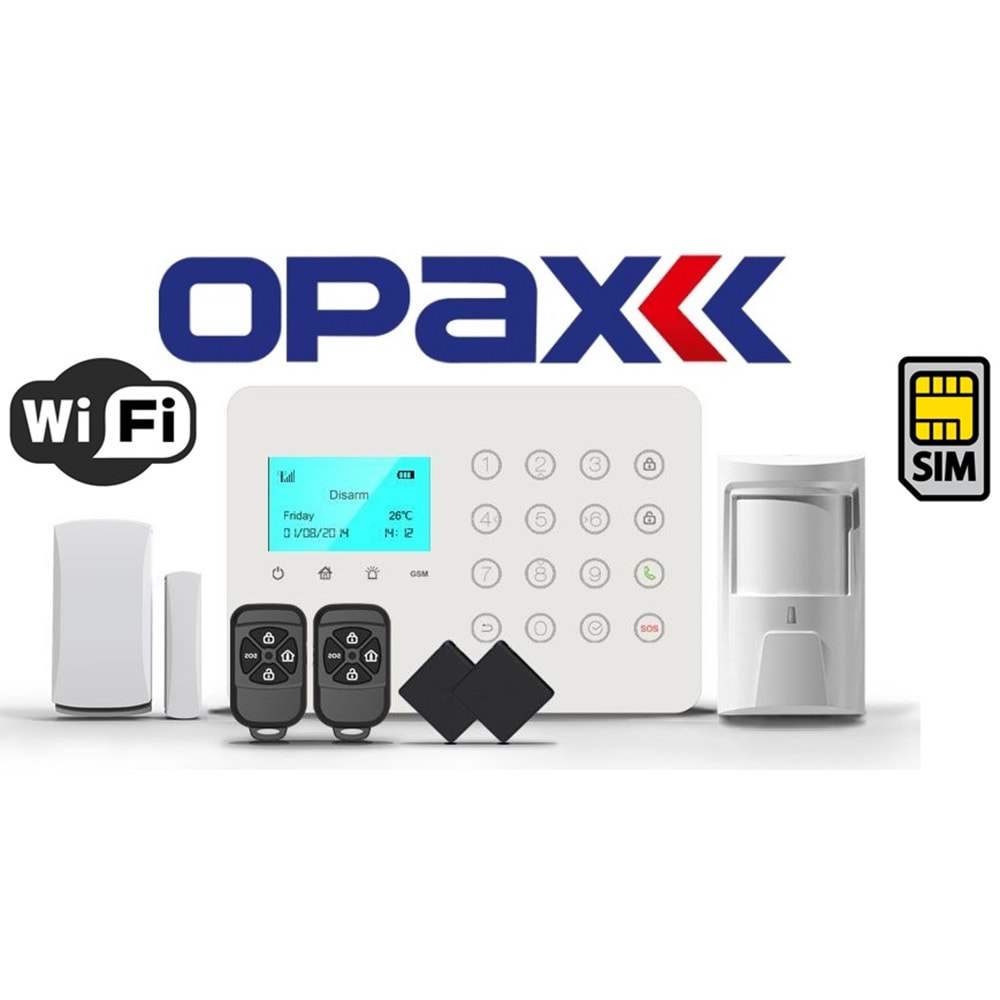 OPAX ARD-575 GPRS / GSM / SMS / WIFI MİNİ KABLOLU VE KABLOSUZ DOKUNMATİK ALARM PANELİ