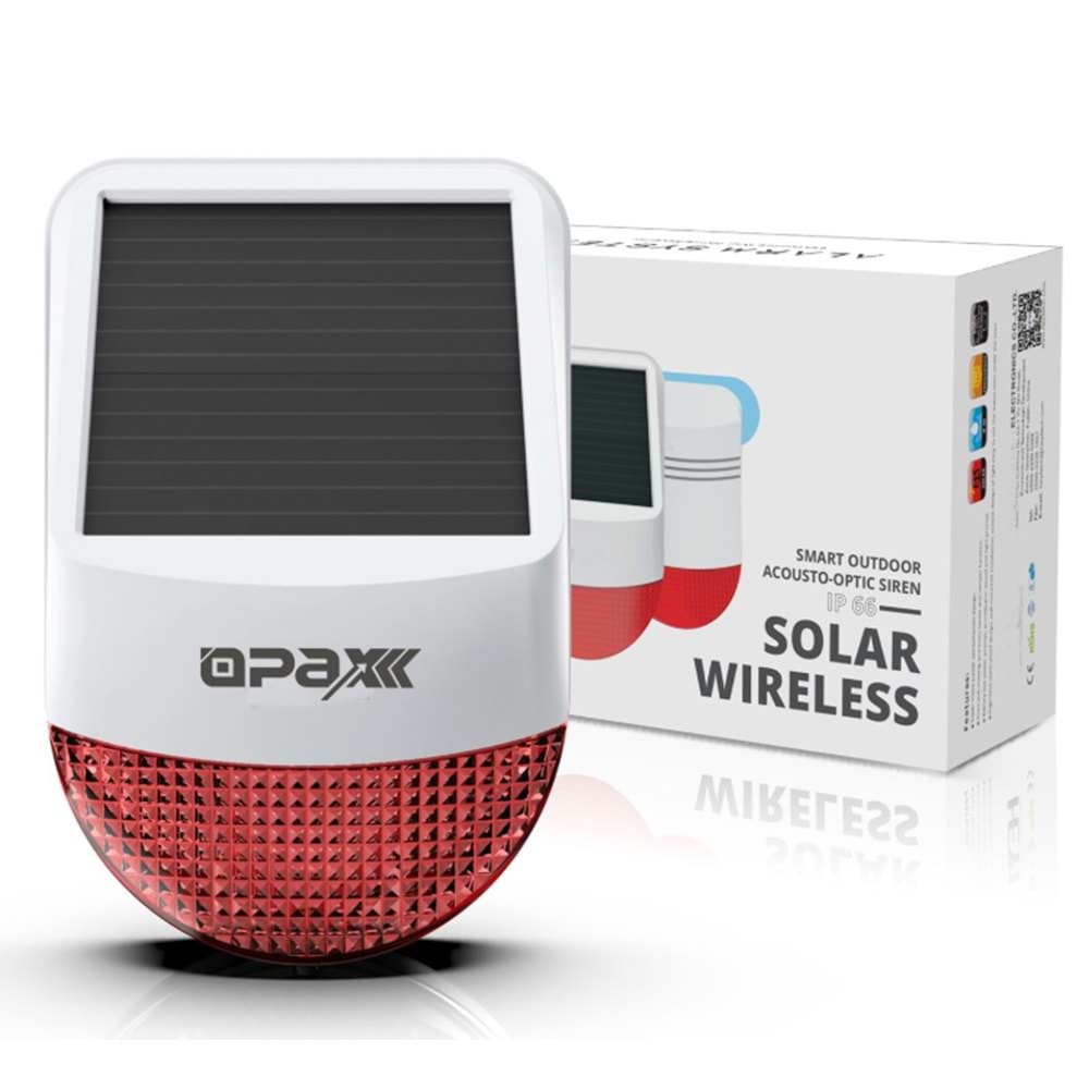 OPAX BGR-35 SOLAR DIŞ ORTAM SİREN / MESAFE ARTIRICI REPEATER / ALARM SİSTEMİ 3 IN 1
