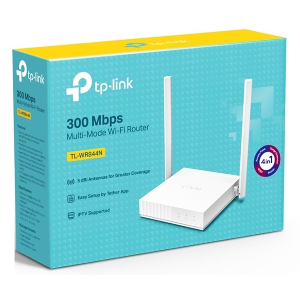 TP LİNK TL-WR 844 N 300MBPS MULTİMODE WİFİ ROUTER