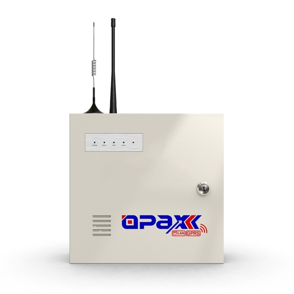 OPAX-2747 GPRS/LAN KABLOLU & KABLOSUZ KEYPADLİ ALARM PANELİ (1 YIL AHM ÜCRETSİZ)