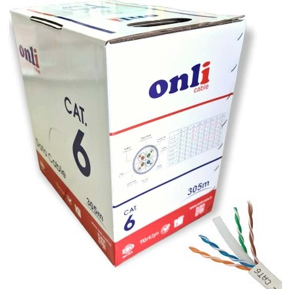 ONLİ CAT6 (UUTP) 23 AWG İÇ MEKAN KABLO 305 METRE