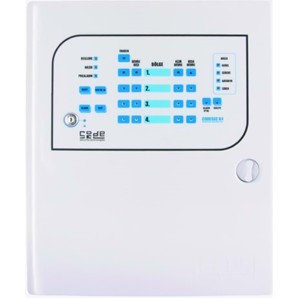 CODESEC K4A - 4 BÖLGELİ KONVANSİYONEL YANGIN PANELİ
