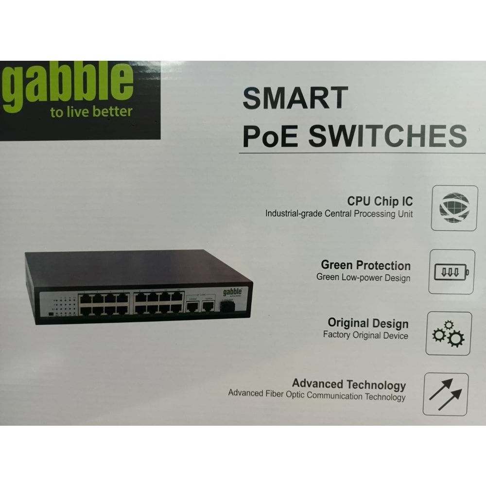 GABBLE P-162MGS 16 PORT 10/100 POE SWICH