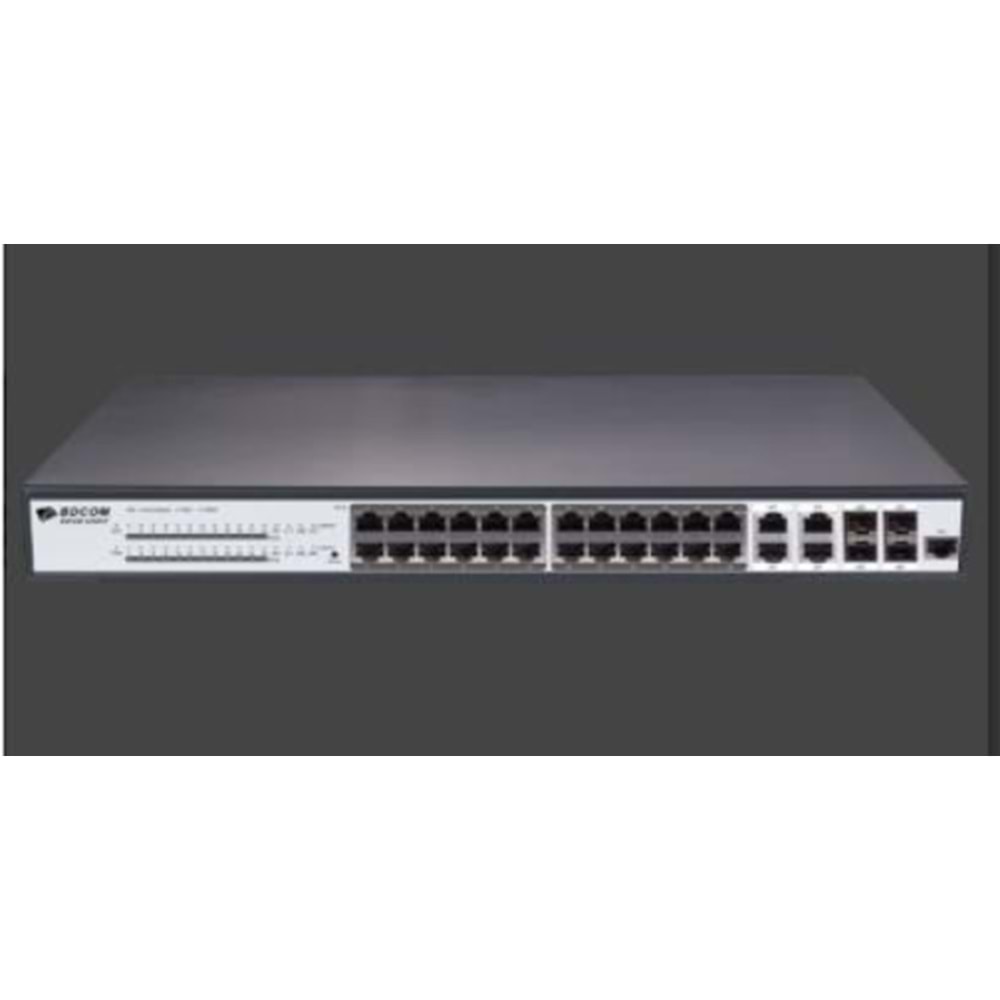 BDCOM S2528-P 400W güçkaynağı-24 GE PoE-4 GETX/SFP birleşik port-PallasCloud Desteğ- 24 PortYönetilebilir POE Switch