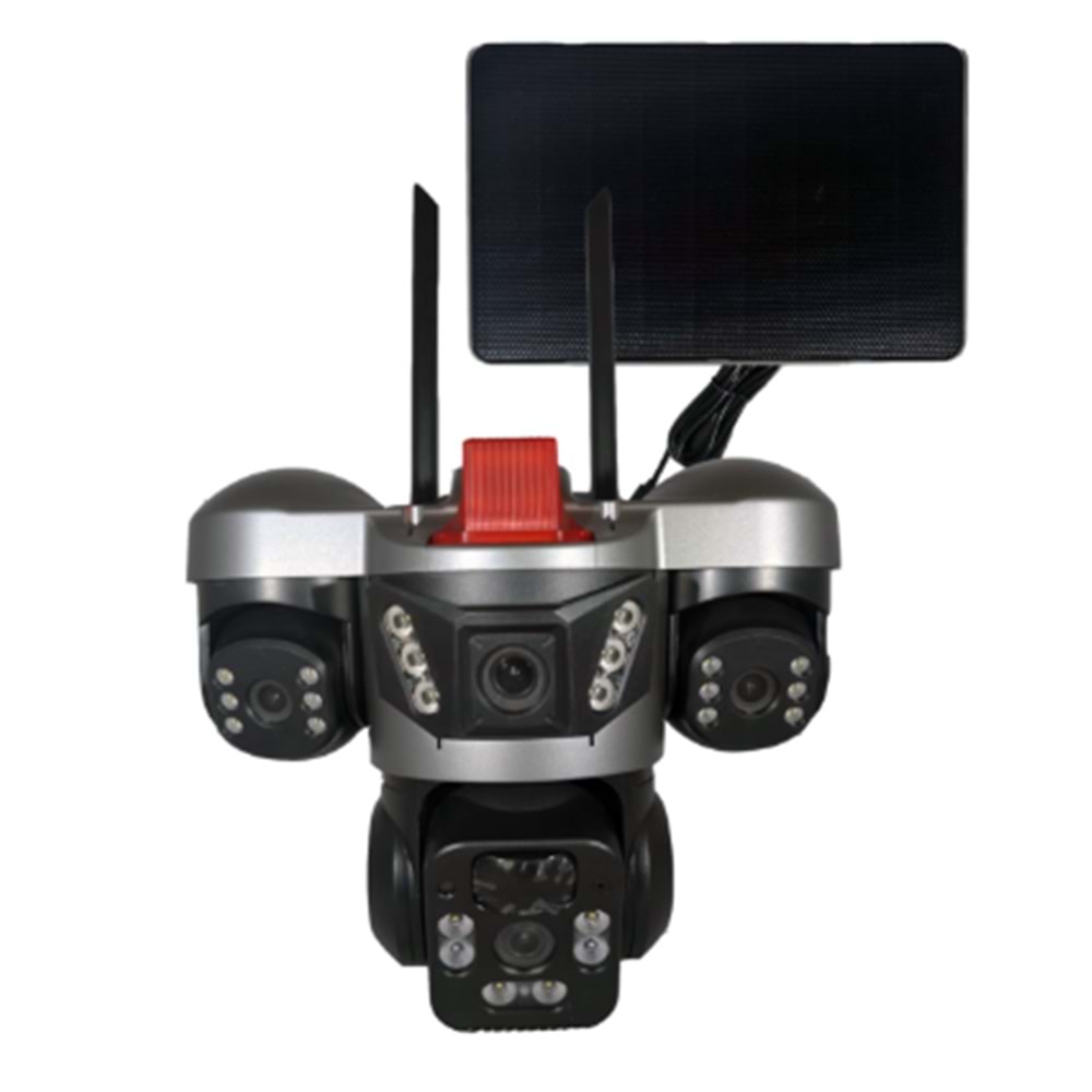 Apronx apx-wsp364 9Mp 3.6mm 2*2.8mm 4G Solar Üç Kamera 24 Led PTZ