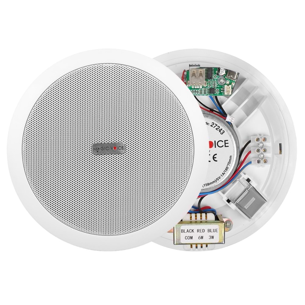 MAGİC VOİCE TPI-351 16 CM 5,25 6 WATT 1 ADET USBLİ TRAFOLU ALÇIPAN HOPARLÖR