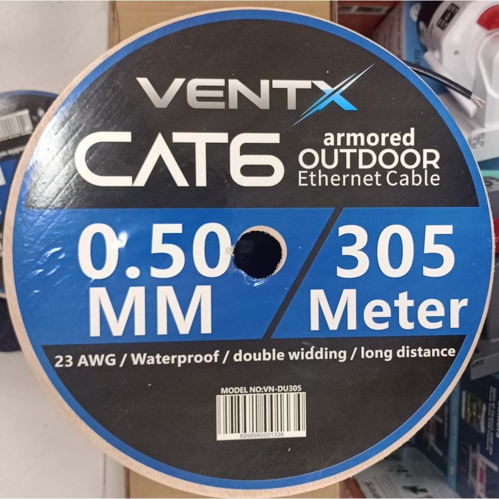 VENTX VN-DU305 ÇİFT ÇEKET FTP 23AWG 0.50 MM 305 METRE DIŞ ORTAM CAT6
