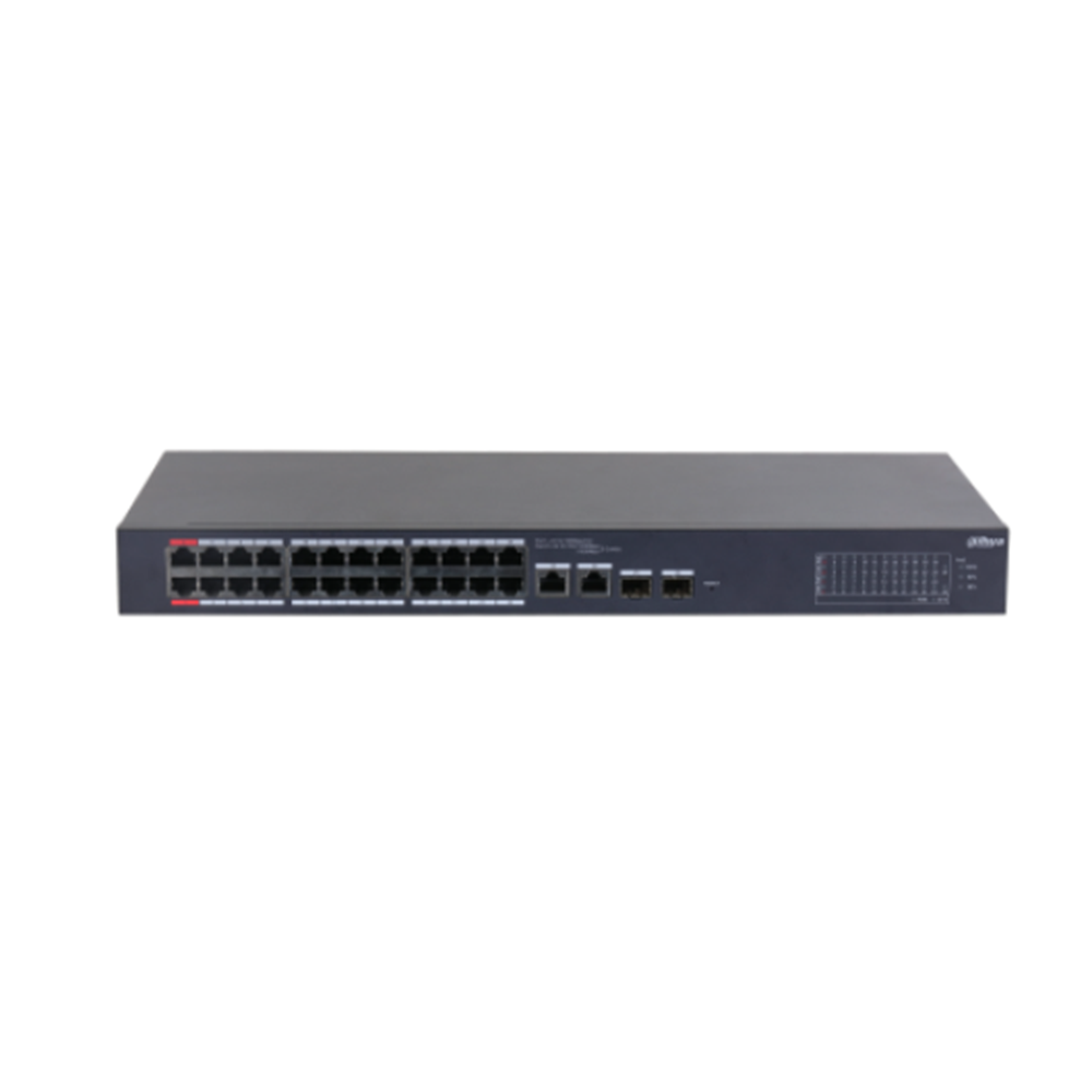 DAHUA CS4226-24ET-240 26 PORT 10/100 24xPOE 240W 2xRJ45 10/100/1000 COMBO +2xSFP 1000 COMBO UPLINK HI-POE YONETILEBILIR SWITCH