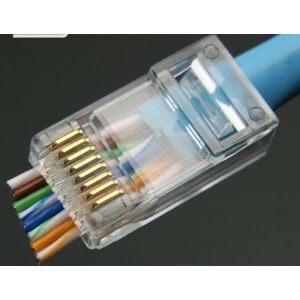 YENİ NESİL DELİKLİ EZ RJ 45 JACK 100 ADET
