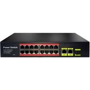URANIUM POE-G1621SFP-300W 16 PORT GIGABIT+2XGB RJ45+1XSFP UPLINK POE RACKMOUNT SWITCH (REALTEK CHIPSET)