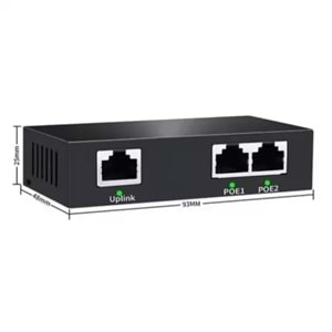 URANIUM POE-RP12 1 PORT POEGİRİŞ + 2 PORT ÇIKIŞ METAL KASAPOE REPEATER(REALTEK CHIPSET