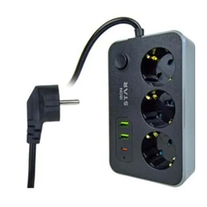 IRON STAR AKIM KORUMALI 3 LÜ PRİZ + 3 USB