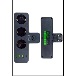 IRONSTAR 3xUSB+1 TYPC-E AKIM KORUMA 3 LÜ P