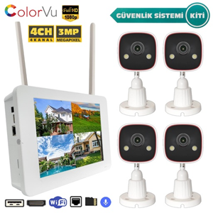 Apronx BSM400 4 Kanal Nvr + 3Mp 4 Kamera Full Color Mik. + 10