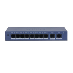 DAHUA S3010-8ET2ET-60 10 PORT 10/100 8xPOE 60W 2xRJ45 10/100 UPLINK YÖNETİLEMEZ SWITCH