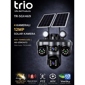 TRİO TR-SGX469 4 LENS 12mp AOV 4G-LTE PTZ 5V 2A SOLAR KAMERA TA23