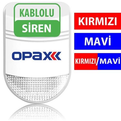 OPAX BGR-10 KABLOLU KIRMIZI / MAVİ / KIRMIZI - MAVİ SİREN