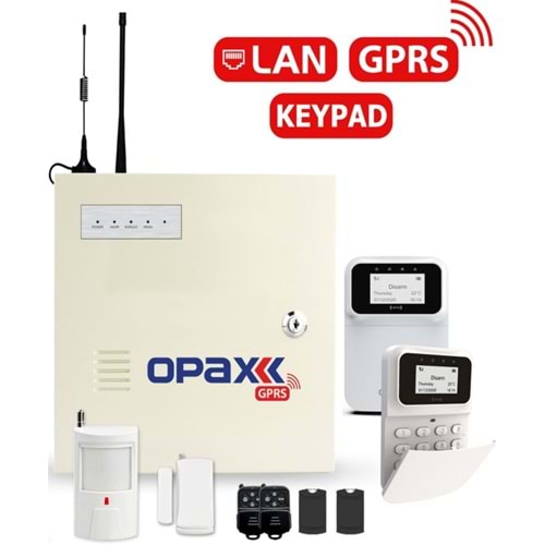 OPAX-2747 GPRS/LAN KABLOLU & KABLOSUZ KEYPADLİ ALARM PANELİ