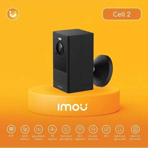 IMOU IPC-B46LP 4 MP Dış Ortam Bataryalı Kamera (Cell 2) + SOLAR PANELİ
