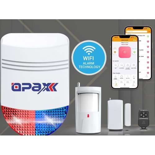 OPAX BGR-12 WIFI KABLOSUZ SİREN ALARM SİSTEMİ MOBİL UYGULAMALI