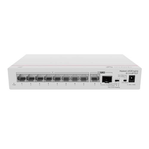 HUAWEI eKIT S110-8P2ST 8PORT 10/100/1000 POE 124W1xSFP 1xUPL YONETILMEZSWITCH