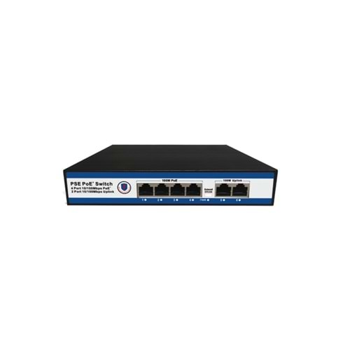 NOVACOM-PSE0420 4 PORT POE 2 PORT UPLİNK 10/100Mb SWİTCH