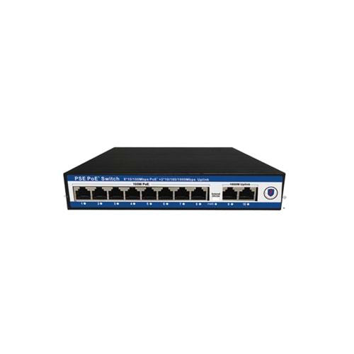 NOVACOM-PSE0820 8 PORT POE 2 PORT UPLİNK 10/100Mb SWİTCH