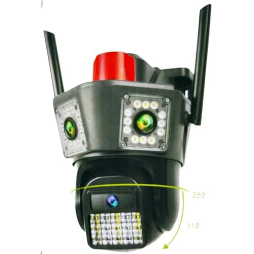 Apronx apx-wpg490 9Mp 3.6mm Üç Kamera 42 Led Wifi PTZ