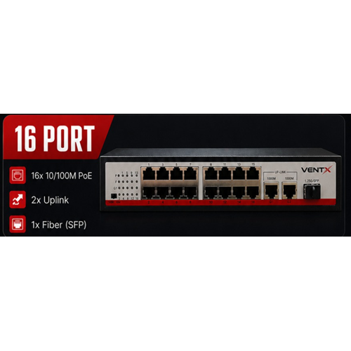 VENTX V-P162MGS 16 PORT 10/100 POE SWICH