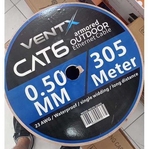 VENTX VN-SU305 TEK ÇEKET FTP 23AWG 0.50 MM 305 METRE DIŞ ORTAM CAT6