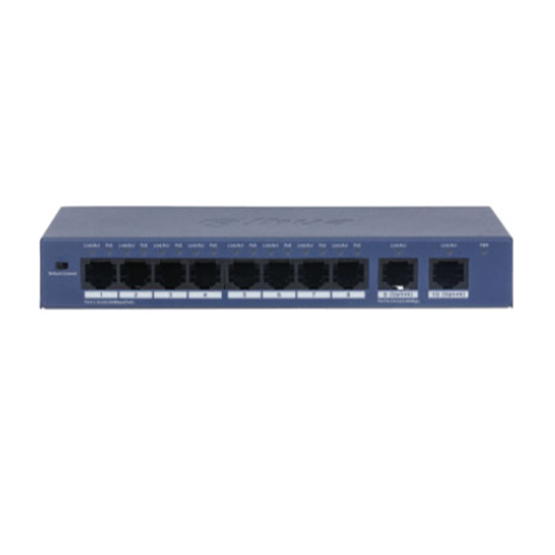 DAHUA S3010-8ET2ET-60 10 PORT 10/100 8xPOE 60W 2xRJ45 10/100 UPLINK YÖNETİLEMEZ SWITCH