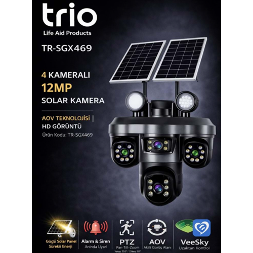 TRİO TR-SGX469 4 LENS 12mp AOV 4G-LTE PTZ 5V 2A SOLAR KAMERA TA23
