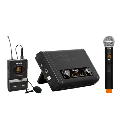 KÖNİG K-302 EY UHF-SABİT-ÇİFT KANAL 1 EL + 1 YAKA TELSİZ MİKROFON