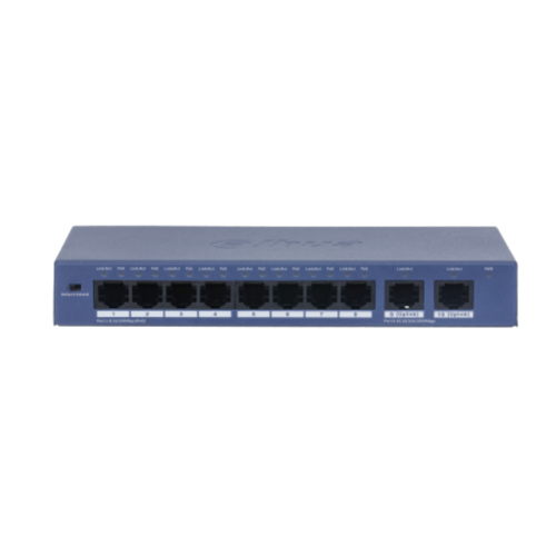 DAHUA S3010-8ET2GT-90 10 PORT 10/100 8xPOE 90W 2xRJ45 10/100/1000 UPLINK YÖNETİLEMEZ SWITCH