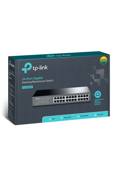 TP-LINK TL-SG1024D 24 PORT 10/100/1000 YONETILEMEZ 1U METAL KASA SWITCH