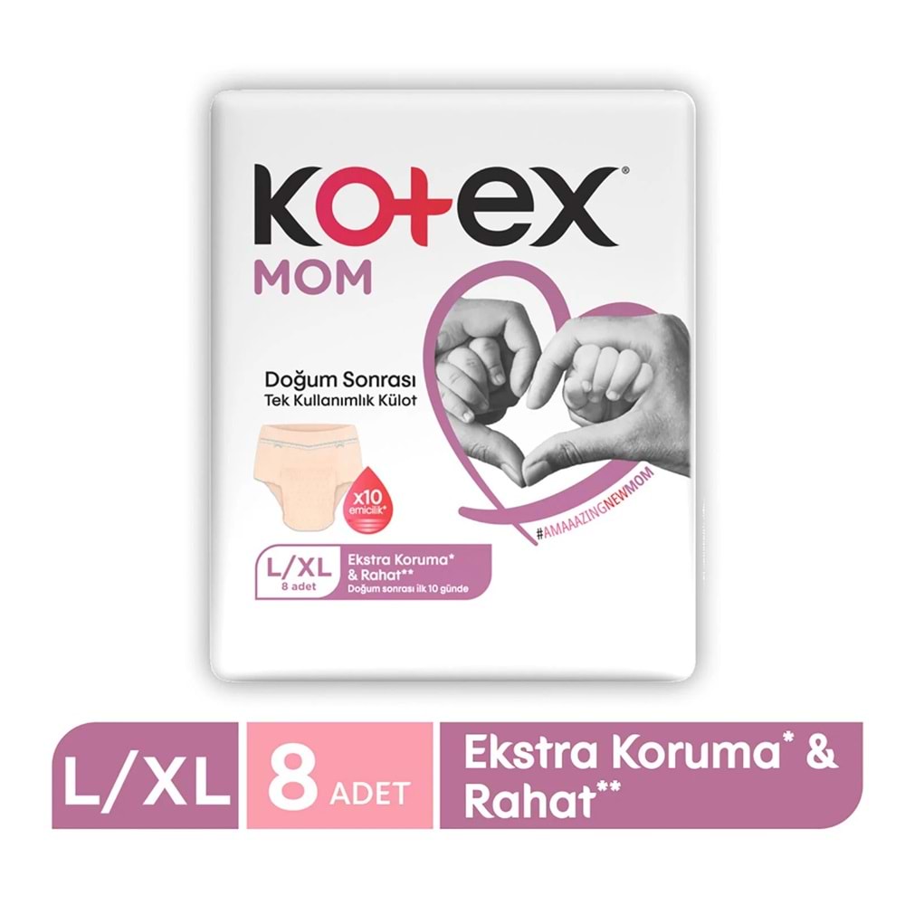Kotex Mom Lohusa Külodu - Külot Bez L - Large - Büyük / XL - Extra Large - (İç Adet 8) Tekli Pk