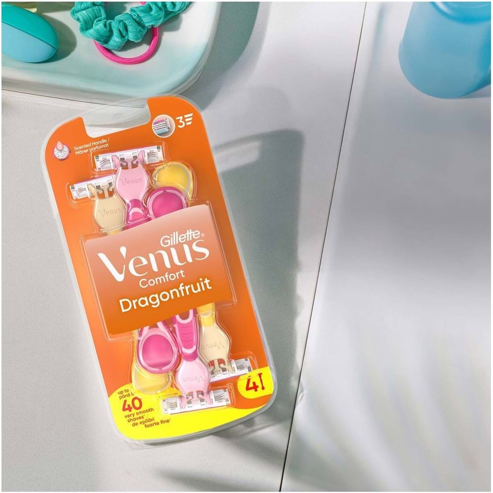 Gillette Simply Venus 3 Dragonfruit Kullan At Tıraş Bıçağı (Paket İçeriği 3 Adet)