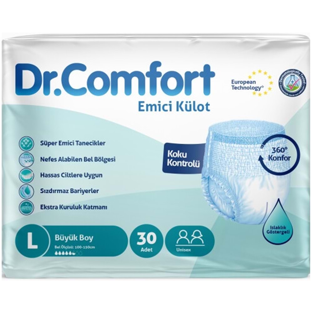 Dr.Comfort Yetişkin Bezi Emici Külot L - Büyük - Large 30 Adet Tekli Pk